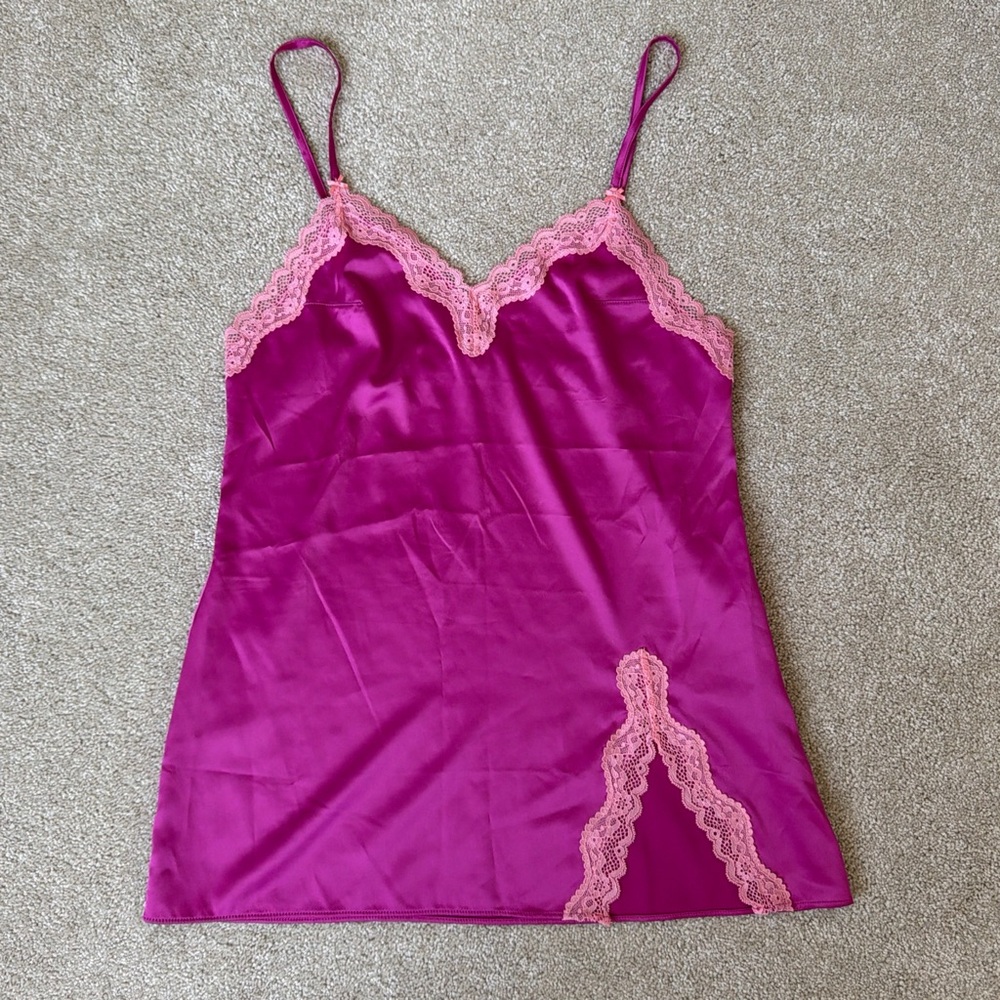 Victoria's Secret Fuchsia and Light Pink Lace Camisole